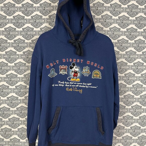 Vintage Y2K Embroidered Walt Disney World Mickey Mouse Hoodie Adult Medium - Picture 1 of 5